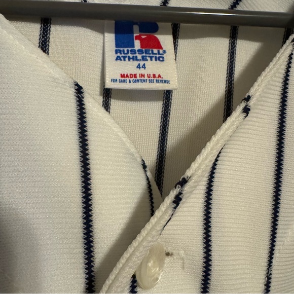 Vintage 1990s New York Yankees Russell athletics MLB Baseball striped Jersey - Picture 3 of 6